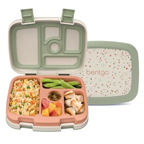 Bentgo Kids Prints Leak-Proof, 5-Compartment Bento-Style Kids Lunch Box - Ideal Portion Sizes for Ages 3-7, Durable, Drop-Proof, Dishwasher Safe, & PFAS & BPA-Free Materials (Carousel Unicorns)