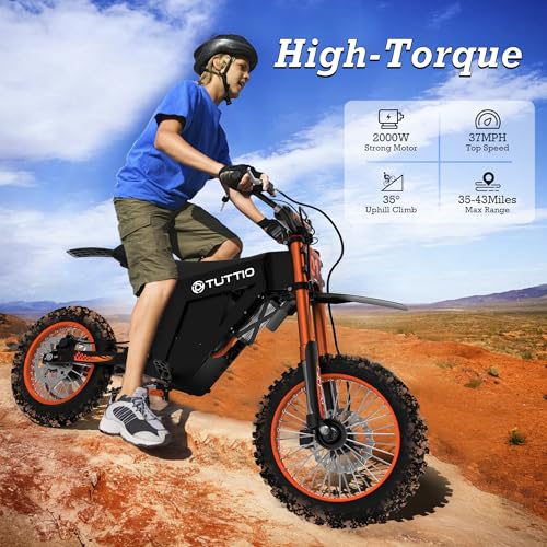 Soleil01 48V Kids-Dirt-Bike Electric-Motorcycle-Dirt-Bike Off-Road-Electric-Bike - with 21AH Battery 15-37MPH&18-43Miles Dirtbike 3-Speed Modes Motorcycle for Kids Ages 13+(Immediate-Delivery)