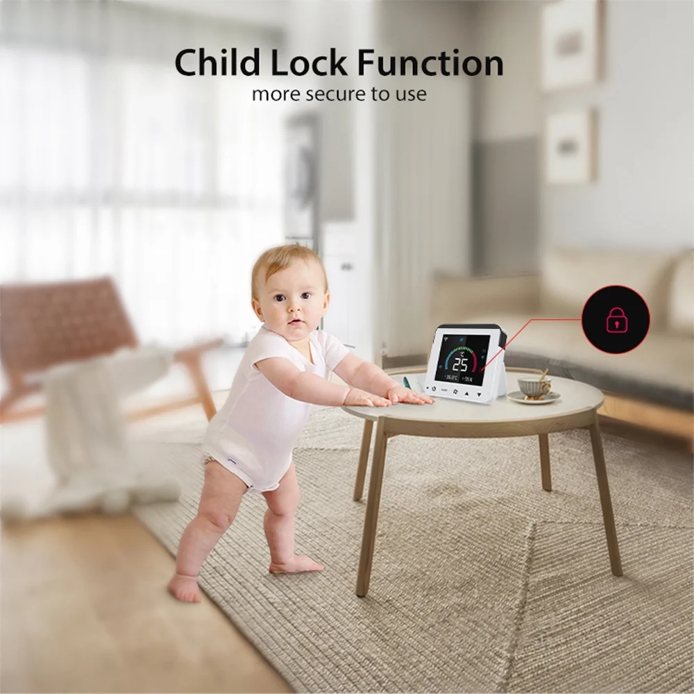 Dazzduo Hygrothermograph,Display Screen APP Air Conditioner L Bedroom Air Conditioner Bedroom Conditioner LCD lit Temperature Infrared dsfen WiFi Temperature Conditioner L Display Tuya Temperature