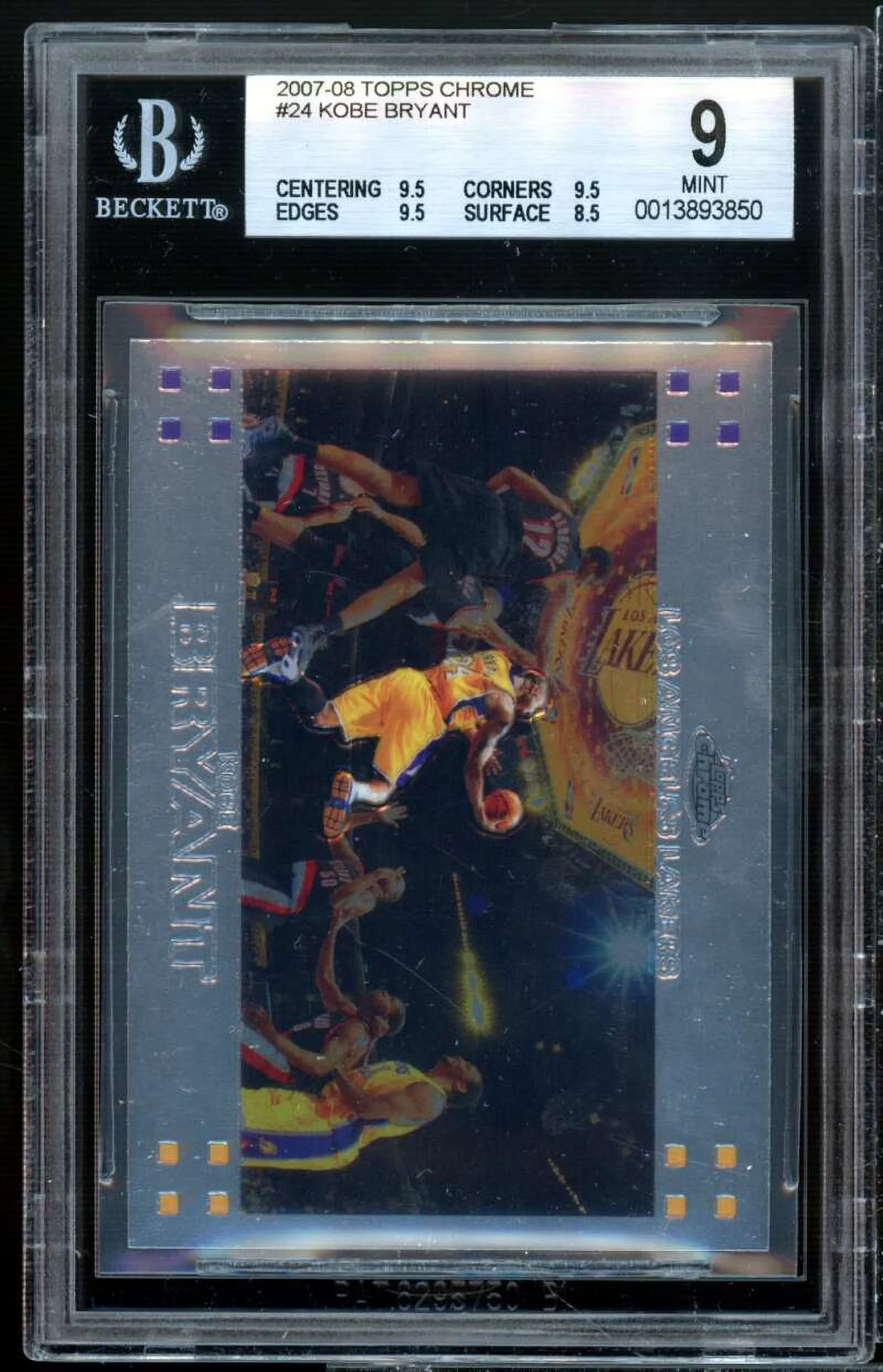 Kobe Bryant Card 2007-08 Topps Chrome #24 BGS 9 (9.5 9.5 9.5 8.5)