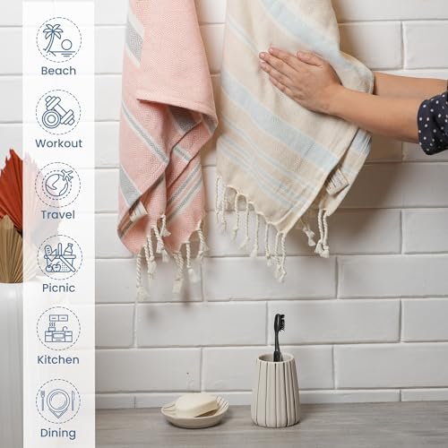 The Fine Living Co. 100% Cotton Merry Christmas Kitchen Towels, 18'x28' Set of 2 (Cherry Red & Green)