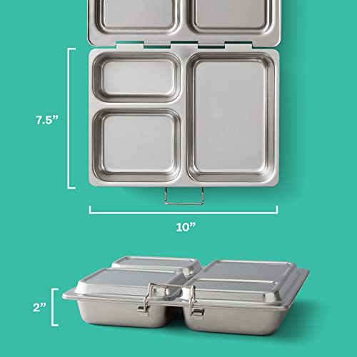 PlanetBox Rover Stainless Steel Bento Box Style Lunch Box for Kids with 5 Compartments – Durable, Dishwasher Safe & BPA-Free Food Container