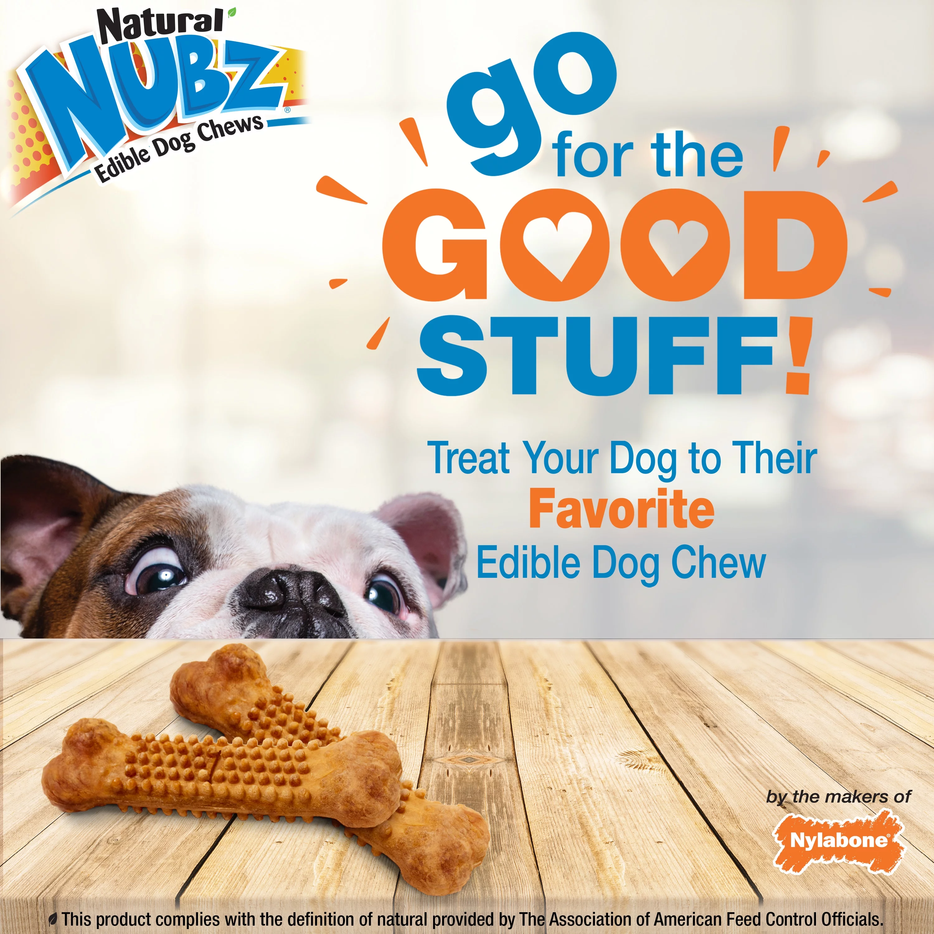 Nylabone Natural Nubz Puppy Chew Treats, Turkey & Sweet Potato Flavor Small - Up to 30 lbs.