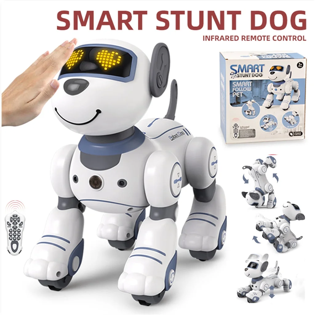 XIHAMA-Remote Control Robot Dog Toy for Kids, Programmable Robotic Puppy, Smart Interactive Stunt Robot Dog Toy for Kids 3-8 Year Gift