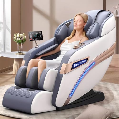 S&Z TOPHAND 2025 Full Body SL Track Massage Chair Zero Gravity, Shiatsu Recliner, Zero Gravity, Shiatsu, Heat, Foot Roller (Dark)