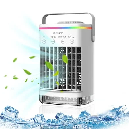 Paddsun Portable Air Conditioner Cooling Fan, Evaporative Air Cooler for Room, 4 Wind Speed & 7 LED Light with Timer Upgraded Personal Air Conditioners for Room/Office