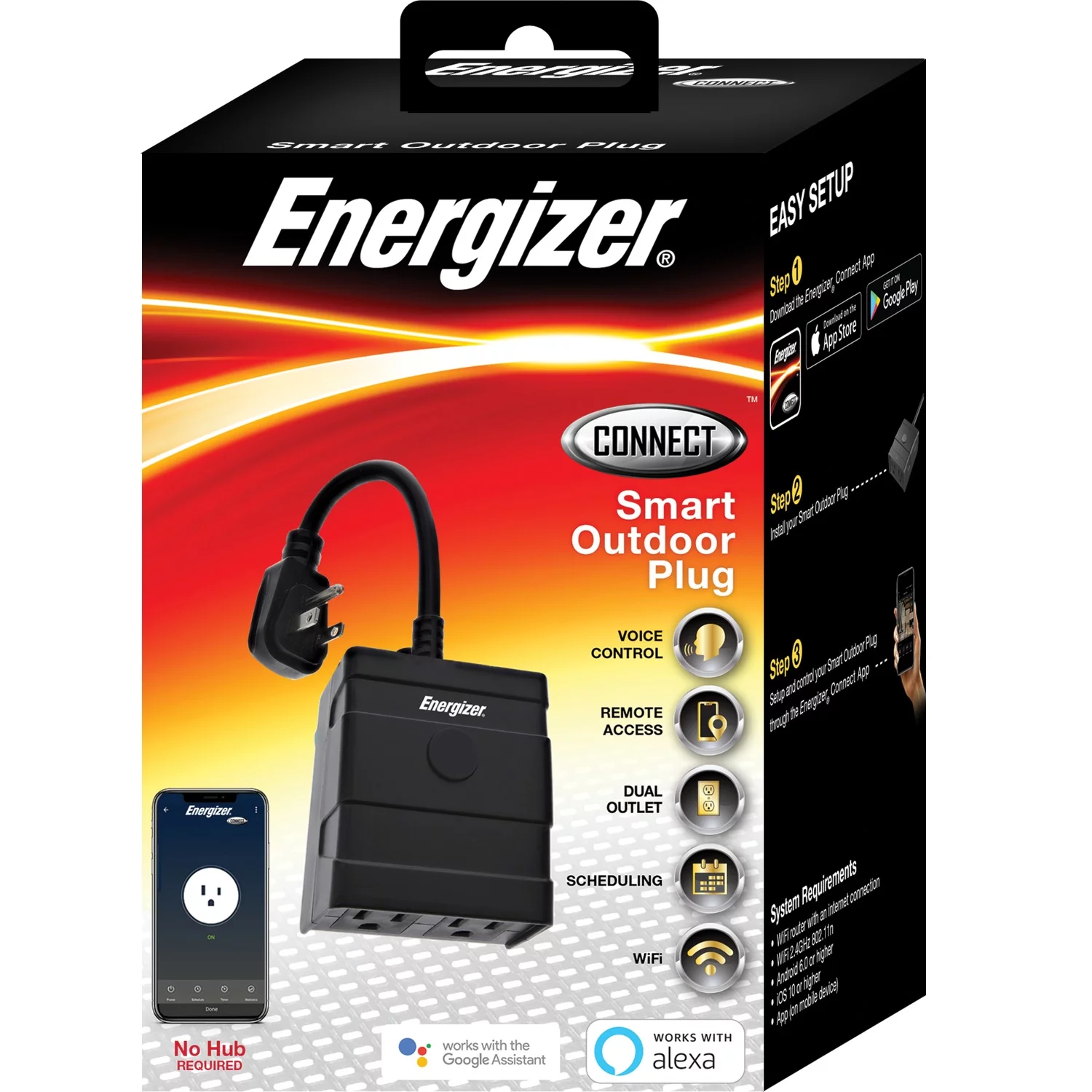 Energizer Connect EOX3-1001-BLK Smart Outdoor Plug