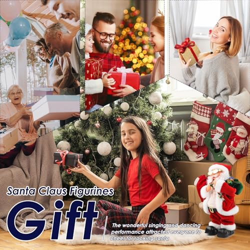 Electric Santa Claus Toy with Shaking Belly and Feet, Singing and Dancing Musical Christmas Doll, Xmas Gift