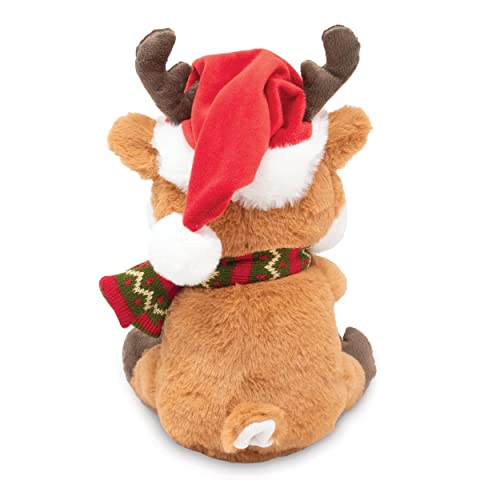 Cuddle Barn - Merry Saxmas Sterling | Animated Christmas Reindeer Stuffed Animal Plush Toy, Sways, Lights Up, and Plays Saxophone to Have Yourself a Merry Little Christmas, 12 inches