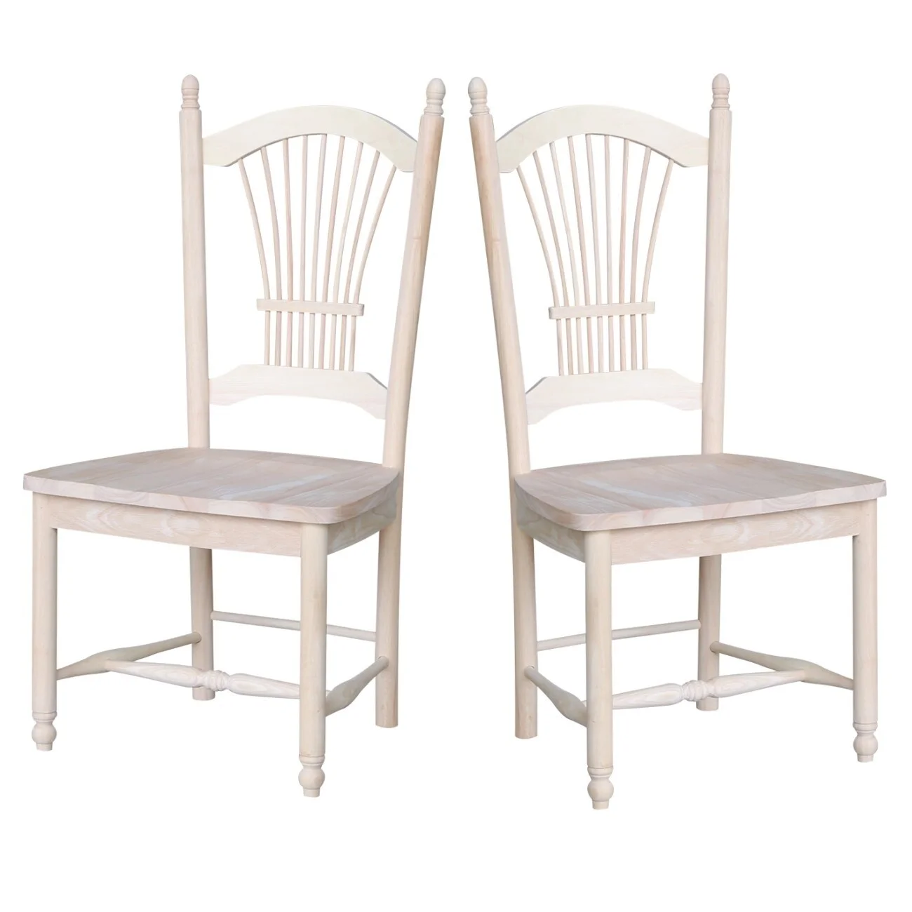 International Concepts Solid Wood Sheafback Dining Chairs, Set of 2
