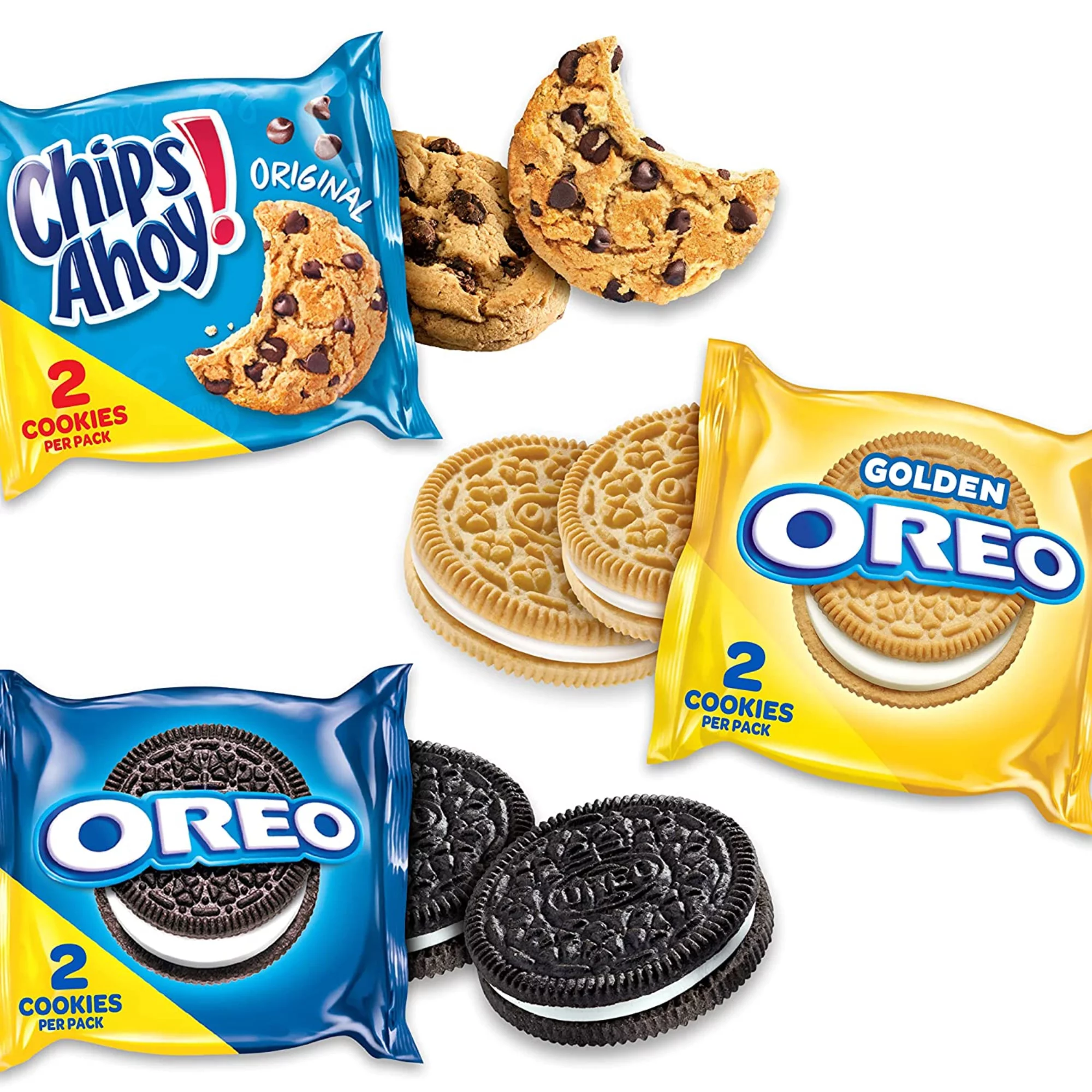 Nabisco Sweet Treats Cookie Variety Pack Oreo Oreo Golden and Chips Ahoy 60 pcs Individually Pack  for Kids Adults Snacks Lunchbox Office Convenient and On the Go Snacking (1 Box)
