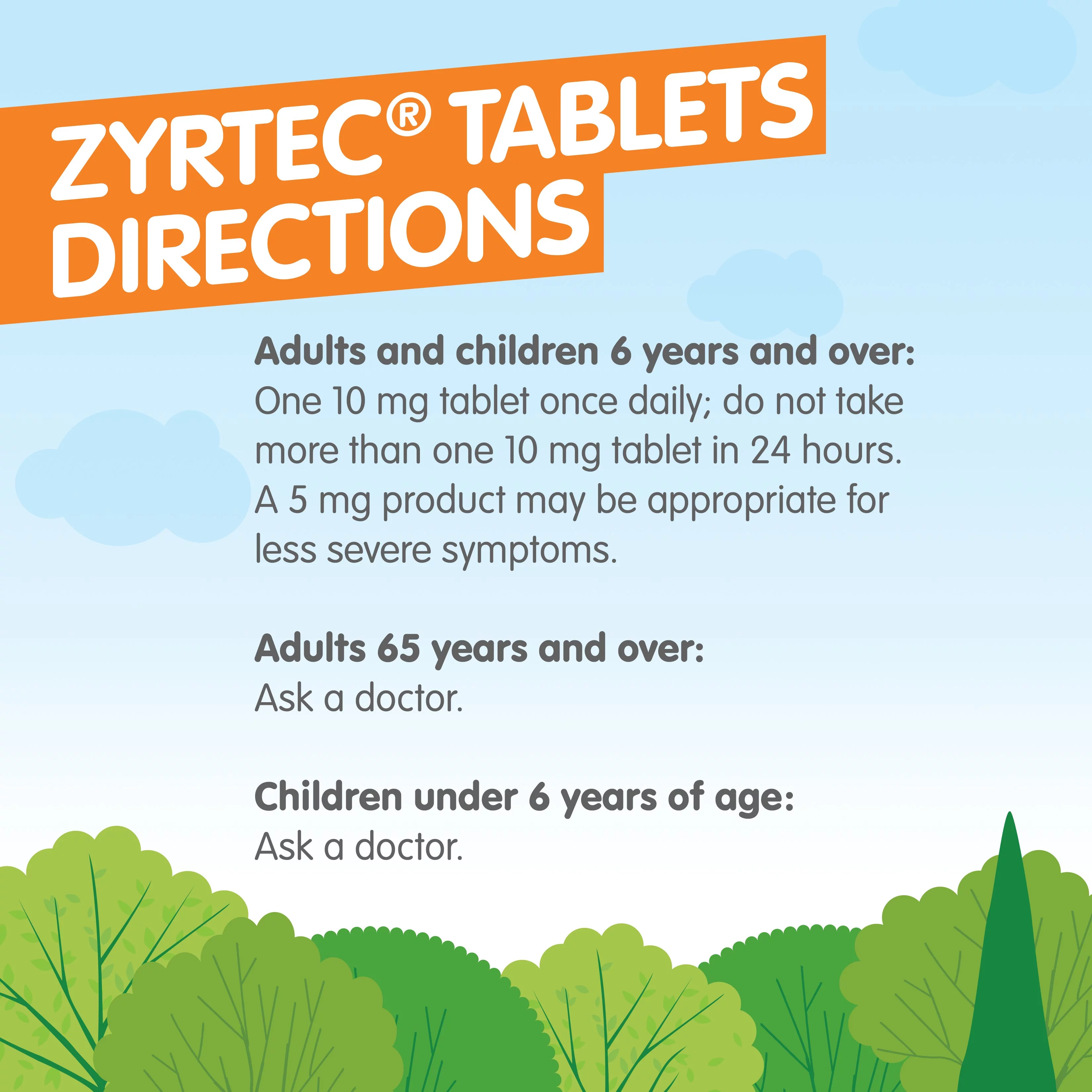 Zyrtec 24 Hour Allergy Relief Tablets with 10 mg Cetirizine Hci, 90 Ct