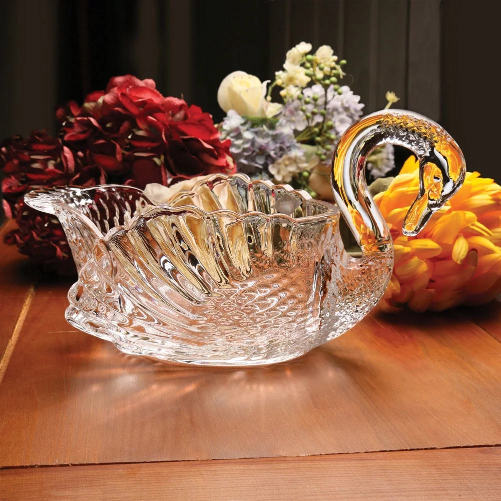 Godinger 42926 24% Crystal Swan Serving Bowl