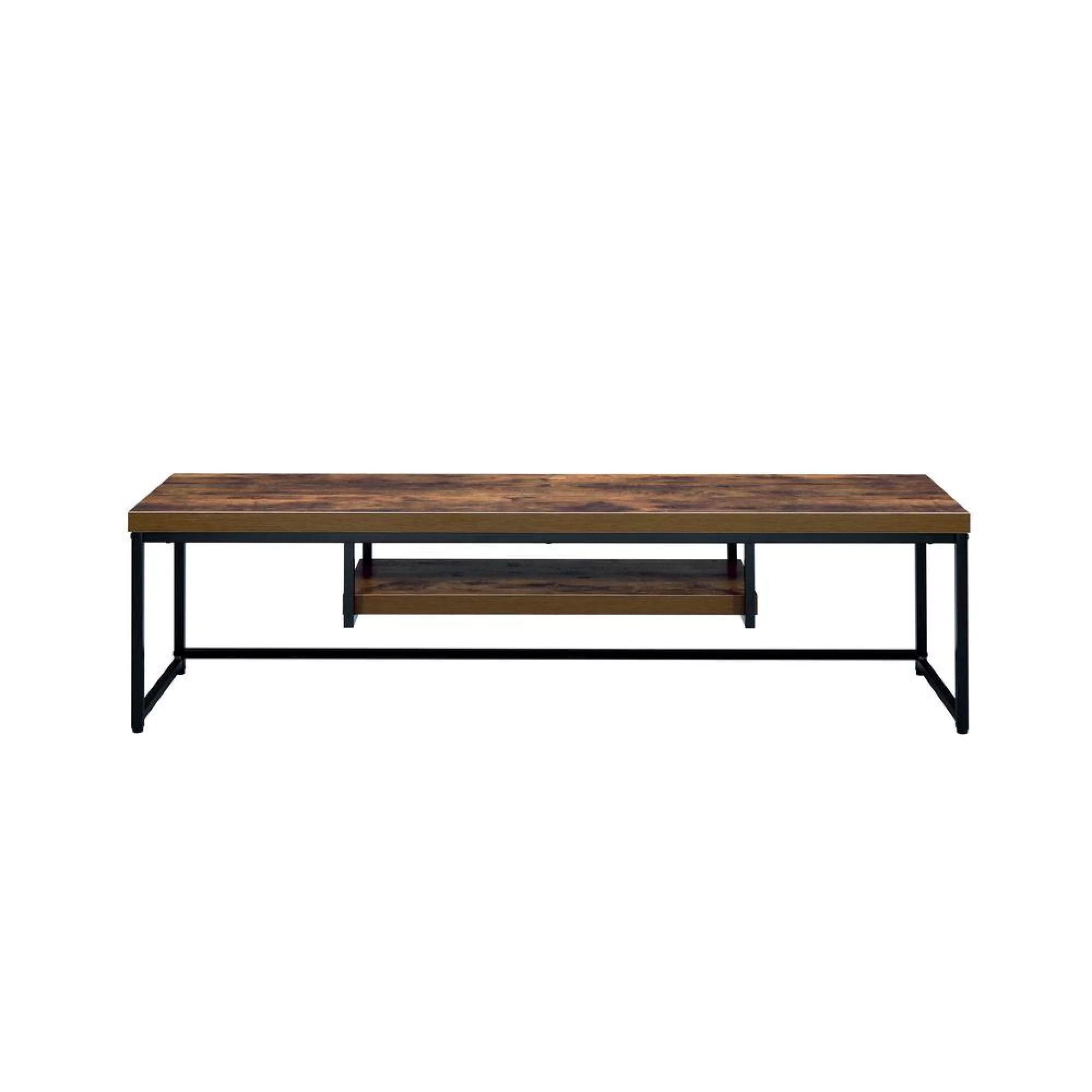 Miekor Furniture Bob Tv Stand in Weathered Oak & Black