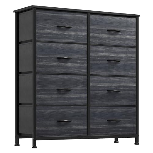 YITAHOME 8 Drawers Dresser - Fabric Storage Tower, Organizer Unit for Bedroom, Living Room & Closets - Sturdy Steel Frame, Easy Pull Fabric Bins & Wooden Top