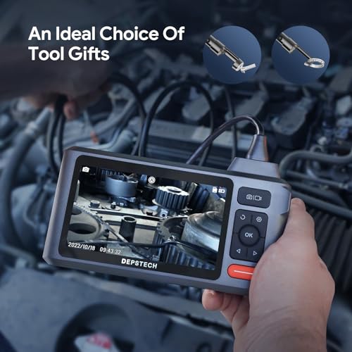 50FT Sewer Inspection Camera, DEPSTECH 1080P Dual Lens Endoscope with Lights, 5