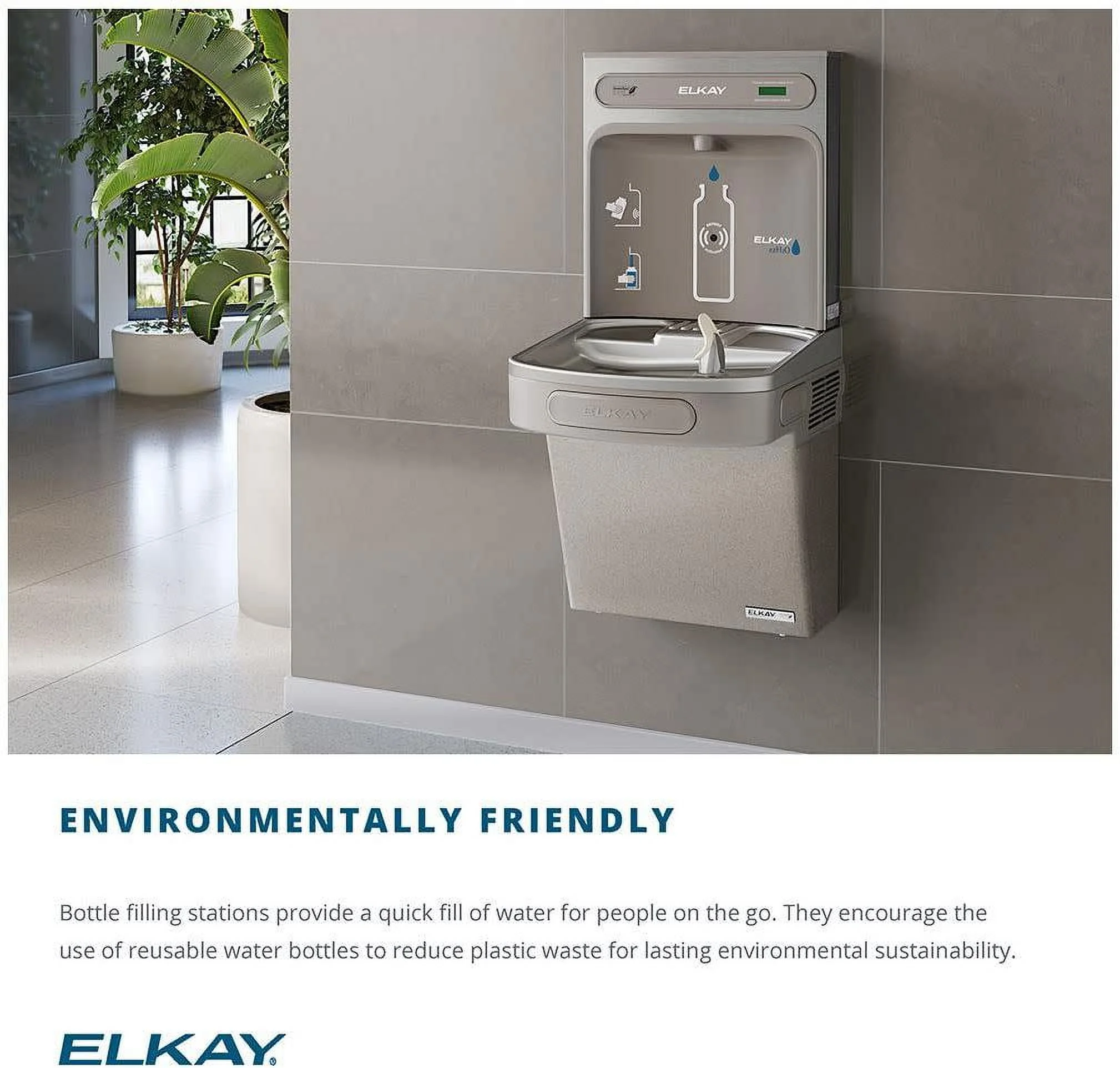 Elkay Ezs8wssk Ezh2o Wall Mounted Drinking Fountain And Hands Free Bottle Filling Station