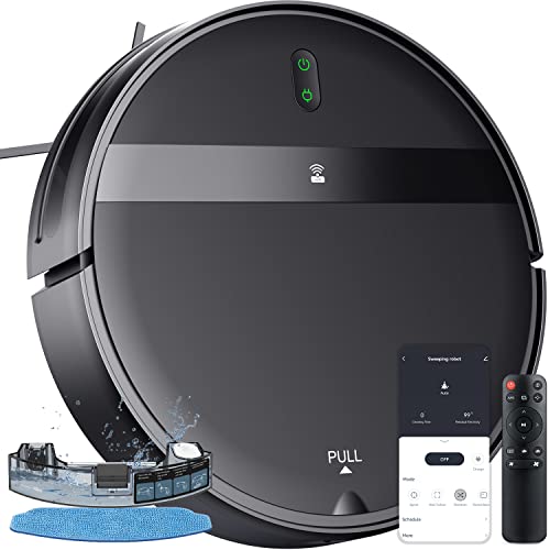 Robot Vacuum and Mop Combo 2300Pa for Pet Hair | Robotic Vacuum Cleaner with WiFi/Alexa/App | Auto Recharge & Tangle-Free | Ultra-Slim Quiet 2.8