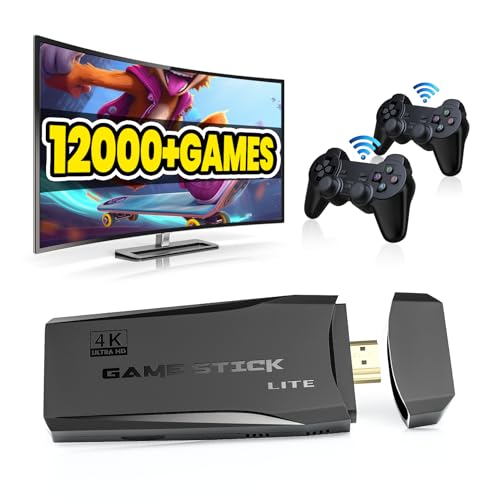 Retro Game Console S2 – Plug & Play, 12,000+ Classic Games, Includes 2 Wireless Controllers | 4K HDMI TV Gaming System | 9 Emulators | Portable Retro Game Stick (64GB)