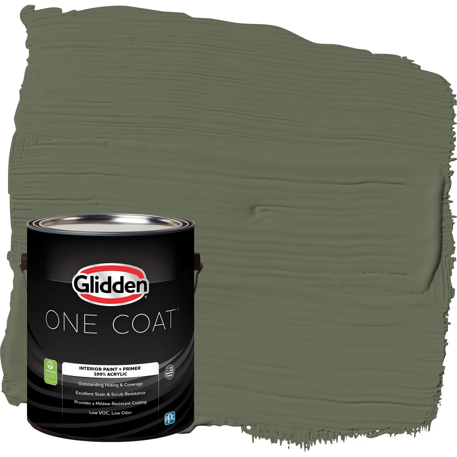 Glidden One Coat Interior Paint and Primer, All About Olive / Green, Gallon, Eggshell