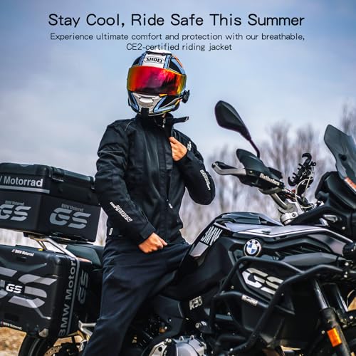 DUHAN Mesh Motorcycle Jacket Men Lightweight Breathable Summer Jacket For Unisex With CE Level 2 Shoulder Elbow Armor Pads