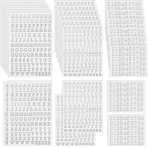 ANCIRS 24 Pack Resin Mini Letter Stickers for Nail Art, Glittering Epoxy Alphabet Number Stickers, Self Adhesive Scrapbook Stickers for Decoration Christmas DIY Craft- Gold