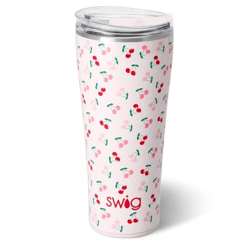 Swig Life 32oz Insulated Tumbler, Travel Coffee Tumbler with Lid, Cup Holder Friendly, Stainless Steel Travel Coffee Mug, Glitter Tumbler, Glitter Gifts (Confetti)