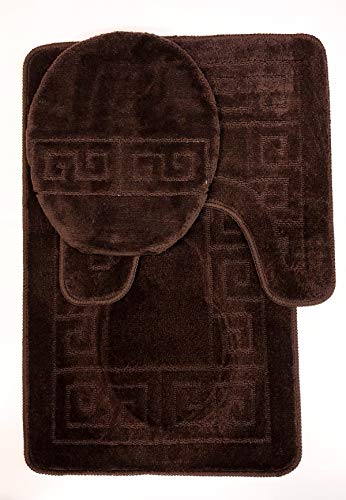 WPM WORLD PRODUCTS MART 3 Piece Bath Rug Set Pattern Bathroom Rug (20