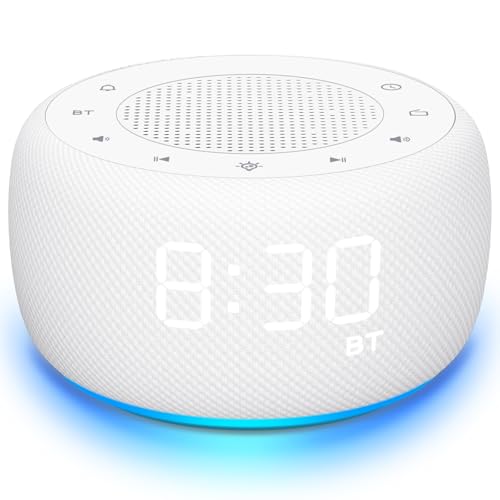 BUFFBEE Bluetooth Speaker Alarm Clock with FM Radio - High Fidelity Sound, Full Range Dimmer, Plugged in Alarm Clock Radio for Bedroom