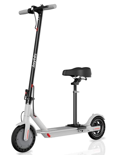 Electric Scooter with Seat, Adults Electric Scooter, Up to 16 Mph, 8.5'' Tire, 350W Motor, E-Scooter with Double Braking Systems for Adults and Teens