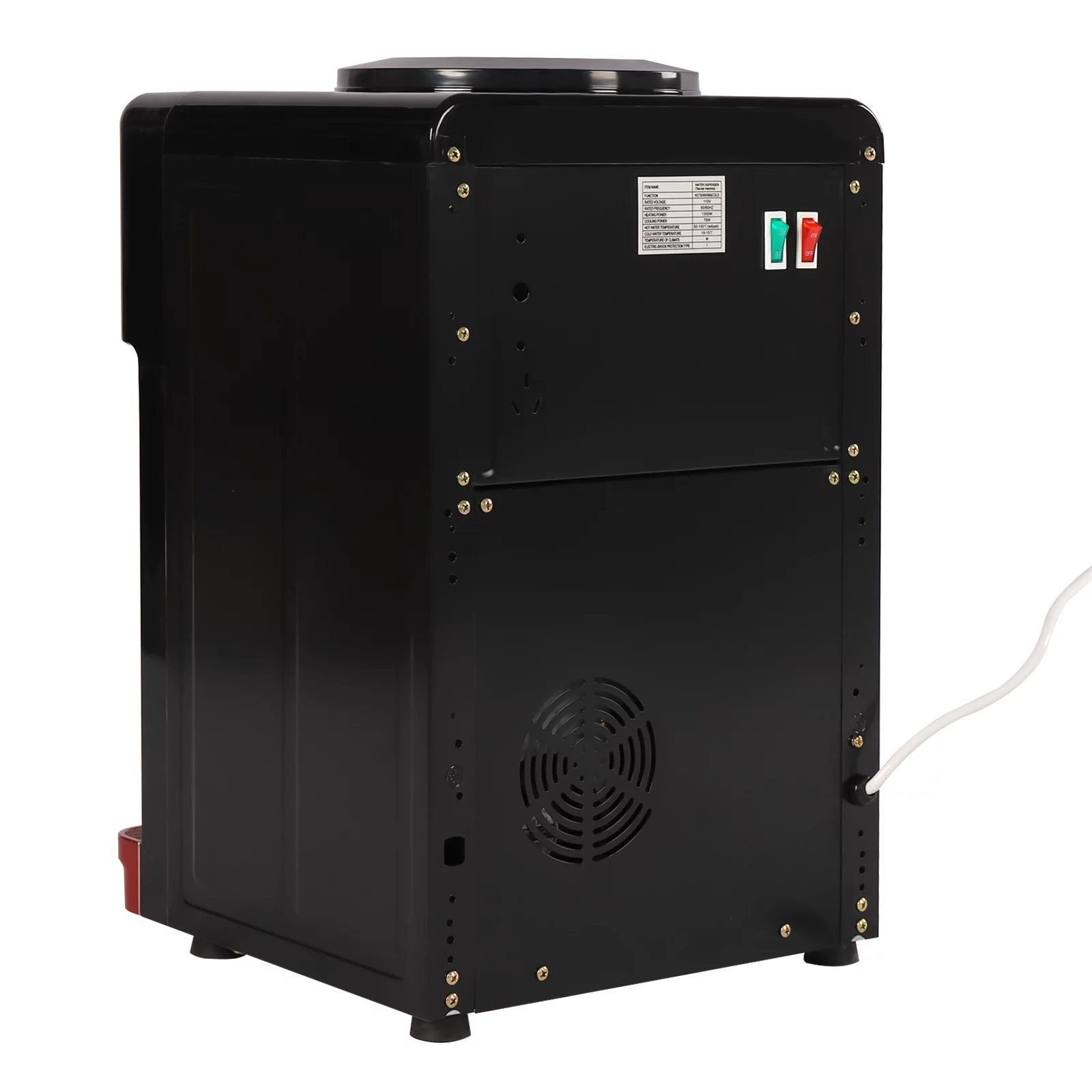 ZhdnBhnos 75W 5 Gallons Desktop Water Cooler Dispenser Countertop Top Loading Drinking Fountain Hot & Cold Water Cooler with Child Safety Lock