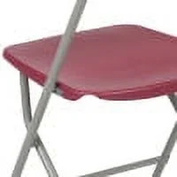 Emma + Oliver Set of 10 Red Stackable Folding Plastic Chairs - 650 LB Weight Capacity