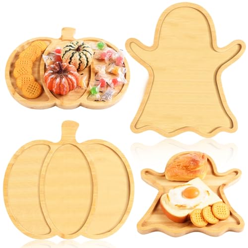 AWIZOM 2 Pcs Christmas Serving Platters Christmas Tree and Santa Hat Shaped Wooden Trays Xmas Bamboo Charcuterie Boards Wood Snack Cheese Dish Plates for Xmas Holiday Housewarming Presents