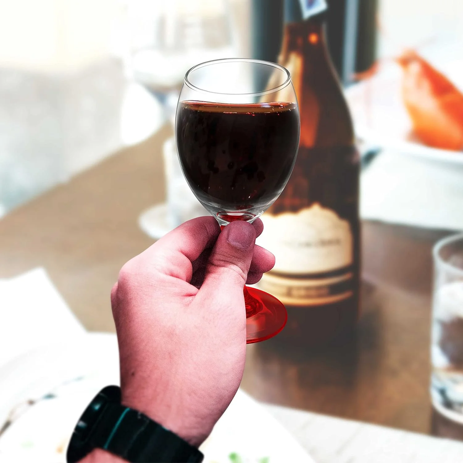 10 Aragon Wine Glasses Set, 8.5 Oz. - High Standard, Made - Red