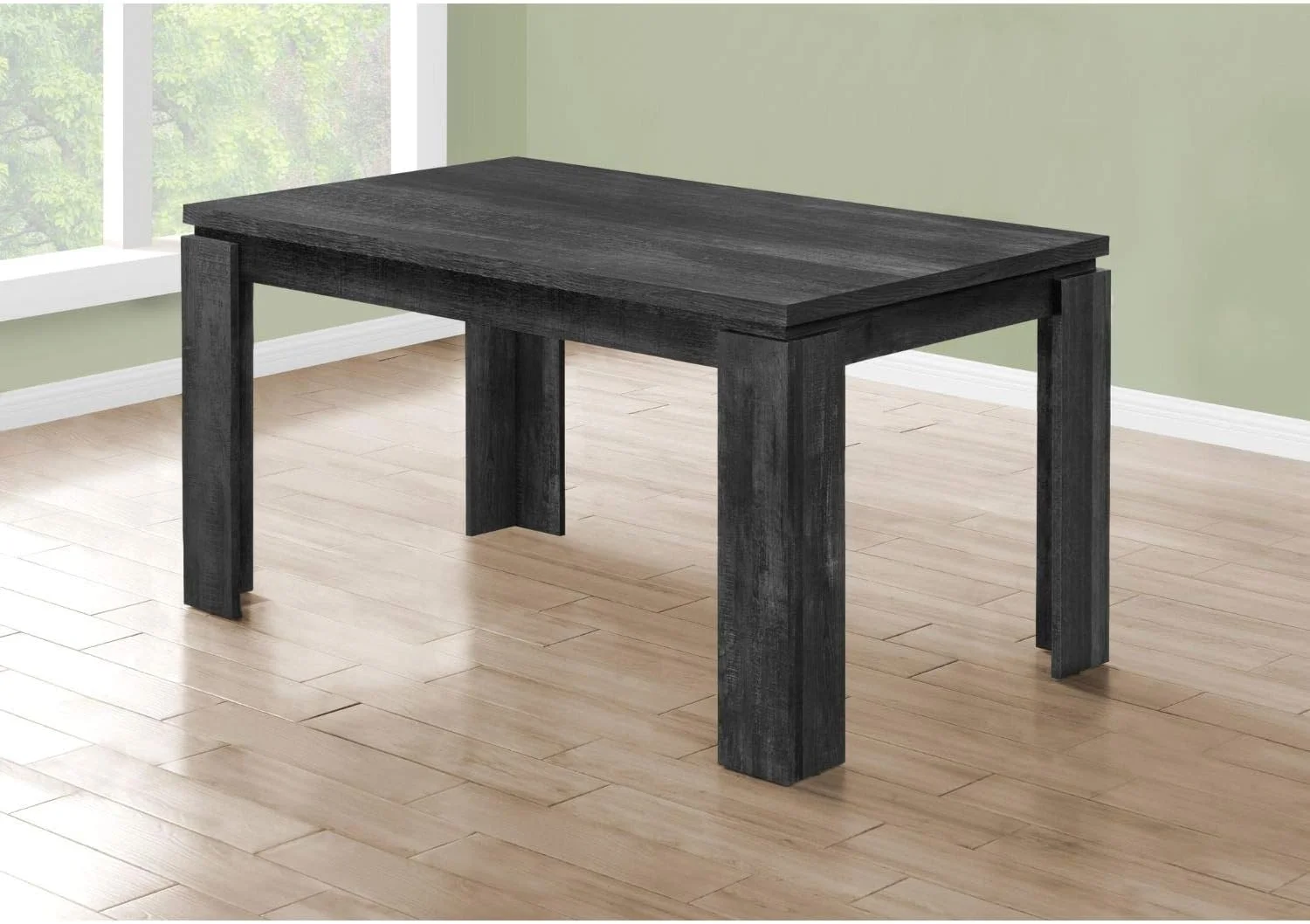 BLACK RECLAIMED WOOD-LOOK Dining Table