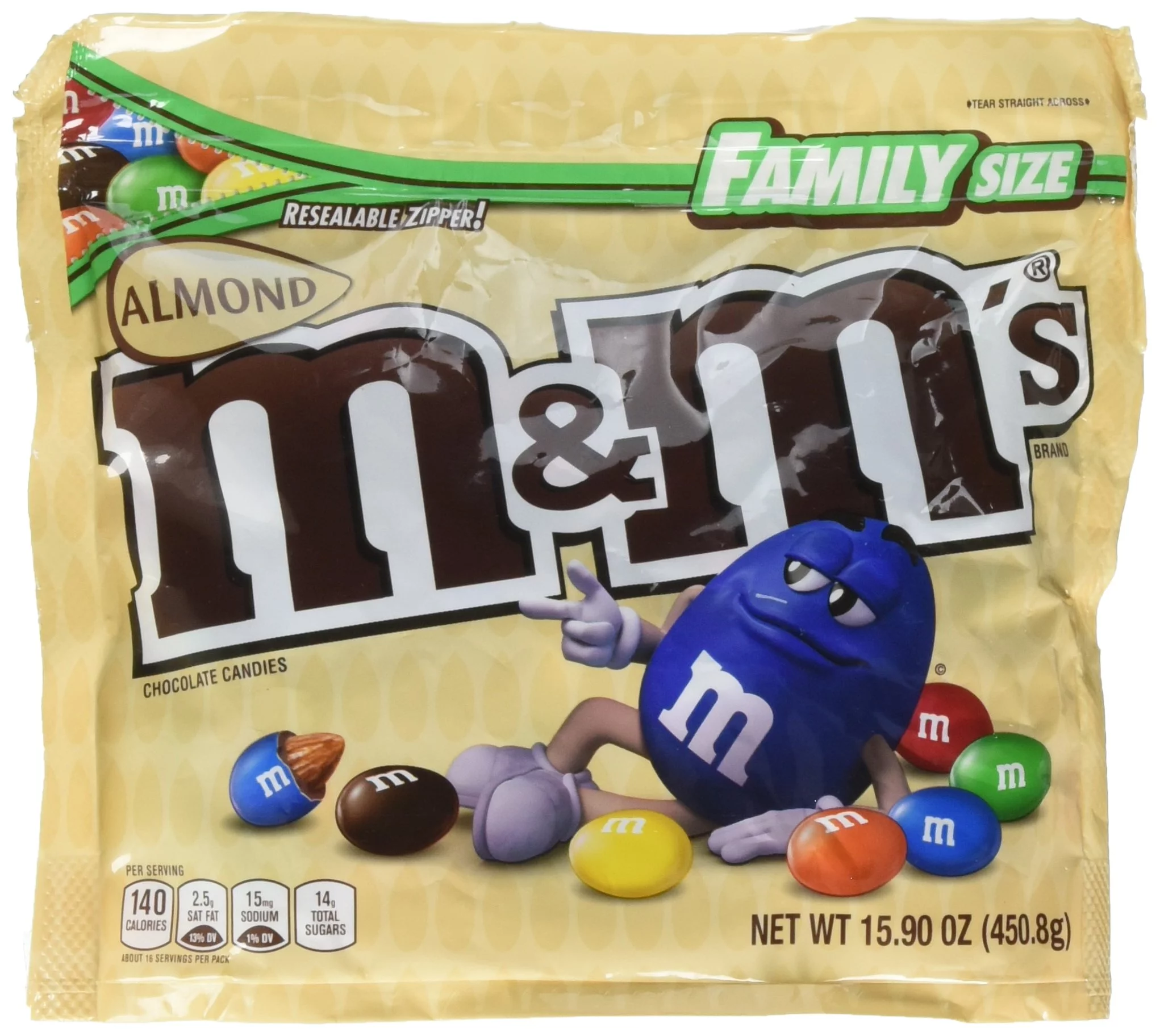 M&M,S Almond Chocolate Candy Family Size, 15.9 Ounce
