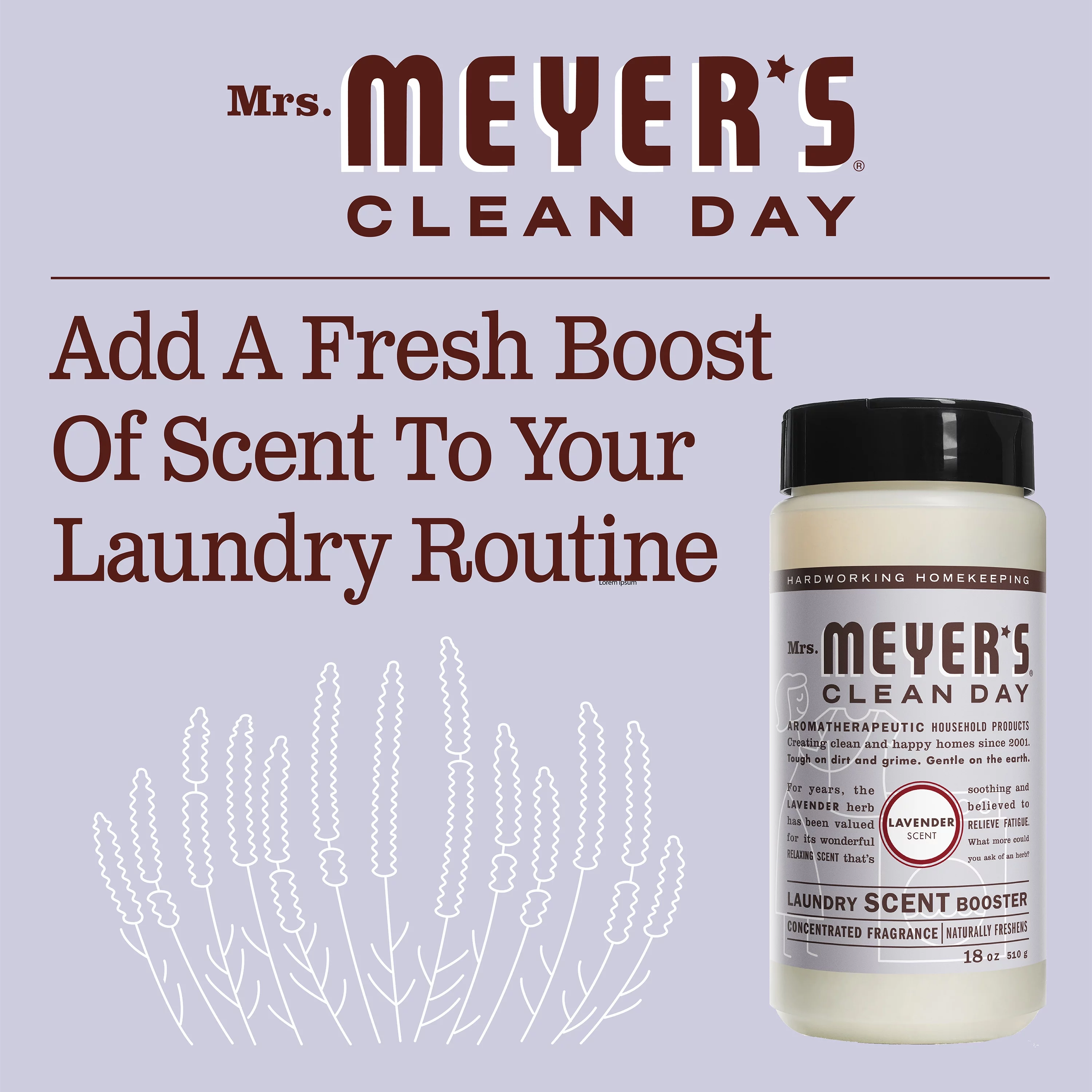 Mrs. Meyer's Scent Booster Lavender, 18 OZ (Pack of 6)