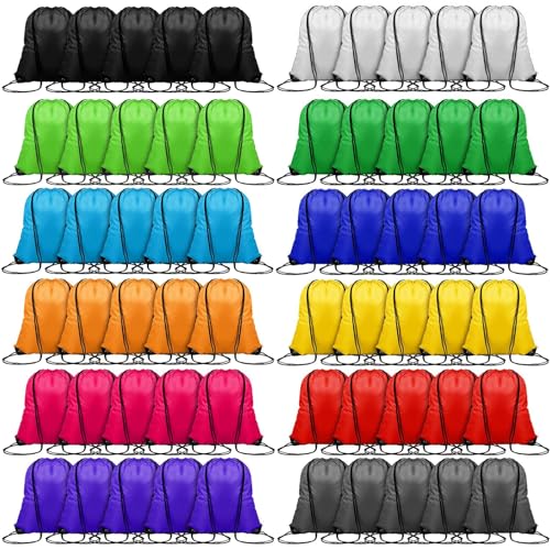 120PCS Drawstring Backpack,Drawstring Bags,Sport Bag Bulk Gym Cinch Bag Sack for Women Men Outdoor Sports,12 Colors (120PCS)