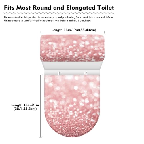 Christmas Bow Bell Toilet Tank Lid Cover and Toilet Seat Lid Cover 2 Pcs Set Toilets Covers with Elastic Cloth Fits Most Toilets Tanks & Lids