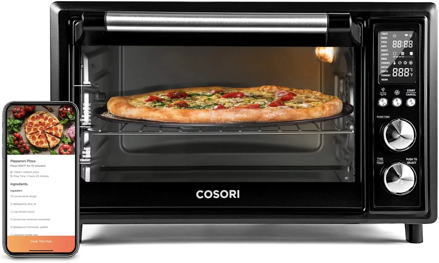 COSORI Smart New Air Fryer Toaster Oven, Large 32-Quart, Stainless Steel, Walmart Exclusive Bonus, Black