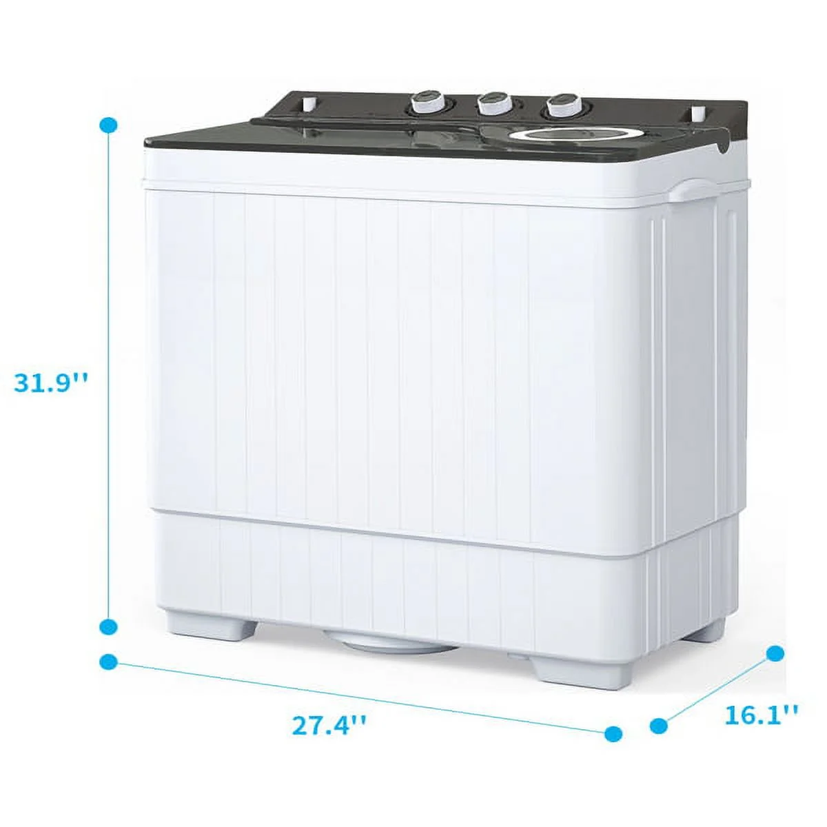 SYTHERS 26lbs Semi-Automatic Washing Machine, 18lbs Washer Mini Laundry Machine 8lbs Spinner Washer Combo with Drain Pump