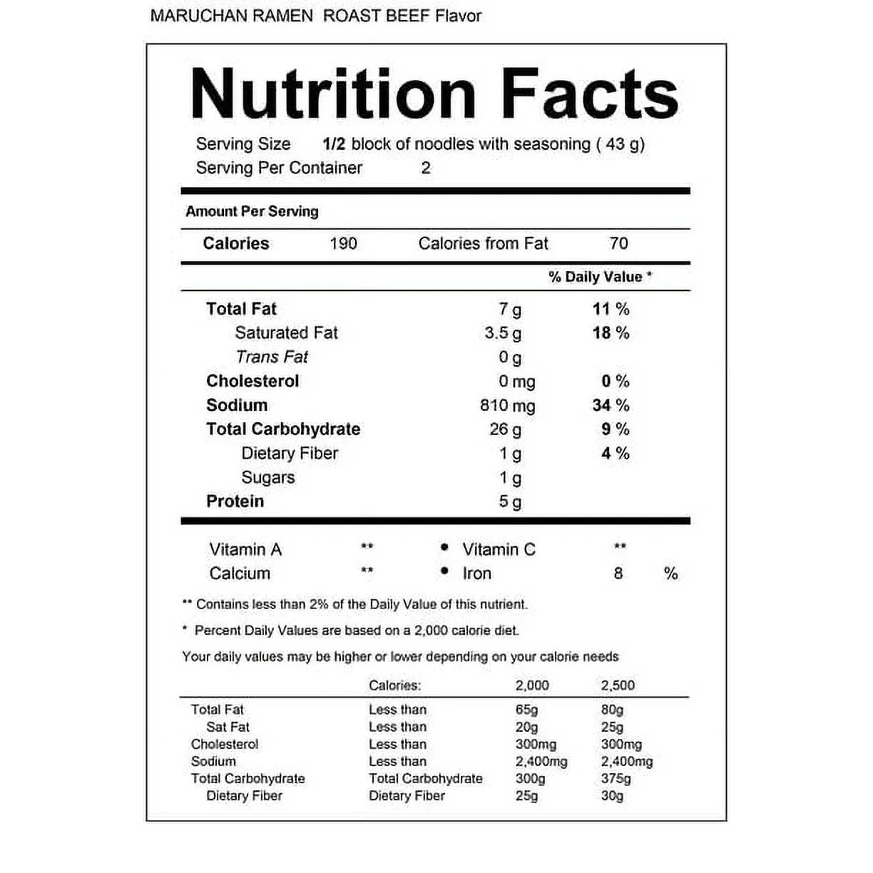 Maruchan Ramen Roast Beef, 3 Ounce (Pack of 30)