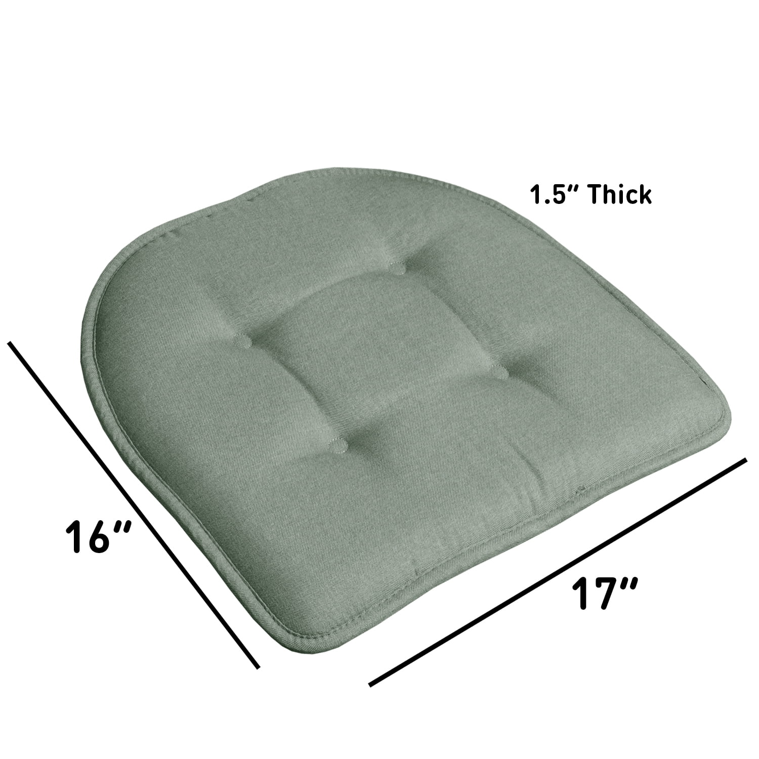 U-Shaped Memory Foam No Slip Back 17 x 16 Chair Pad Cushion 6 Pack