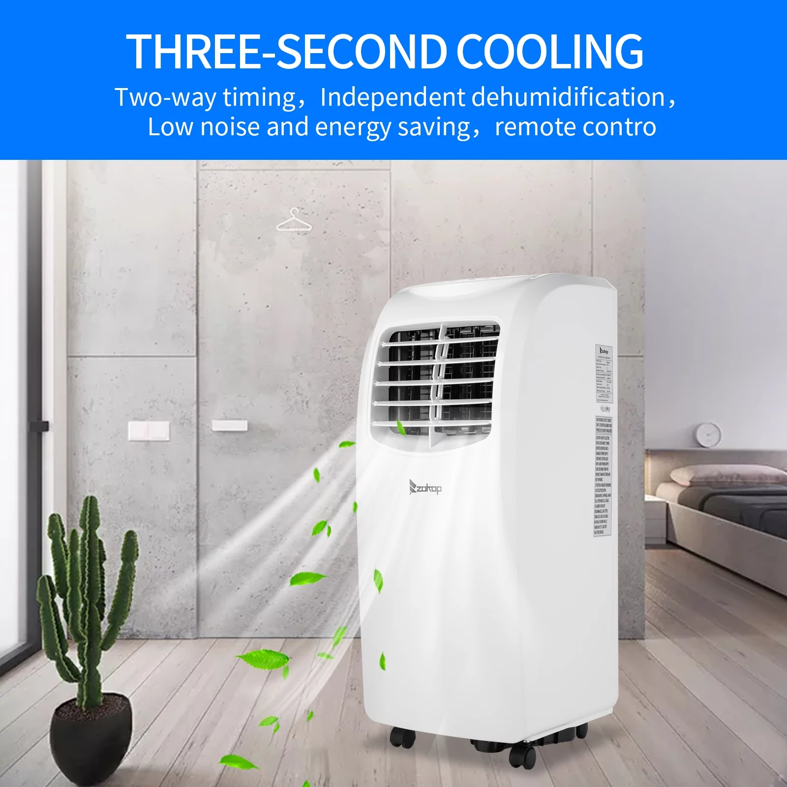 Winado 7100BTU (9000 BTU ASHRAE) Portable Electric Air Conditioner w/ Cooler, Dehumidifier, Fan, Exhaust Hose, Window Seal, Remote