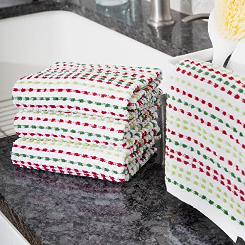 Ritz Pebble Bar Mop, Holiday Red-Green, 4 Towel Set