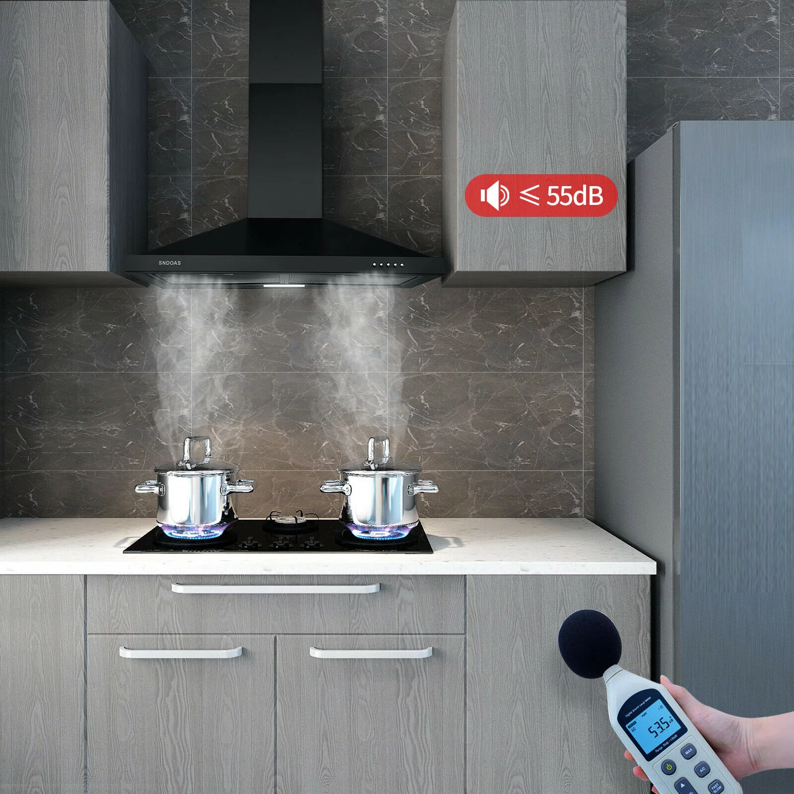 30 inch Stainless Steel Wall Mount Range Hood 350 Cfm Cooking Stove Vented LED Lamp