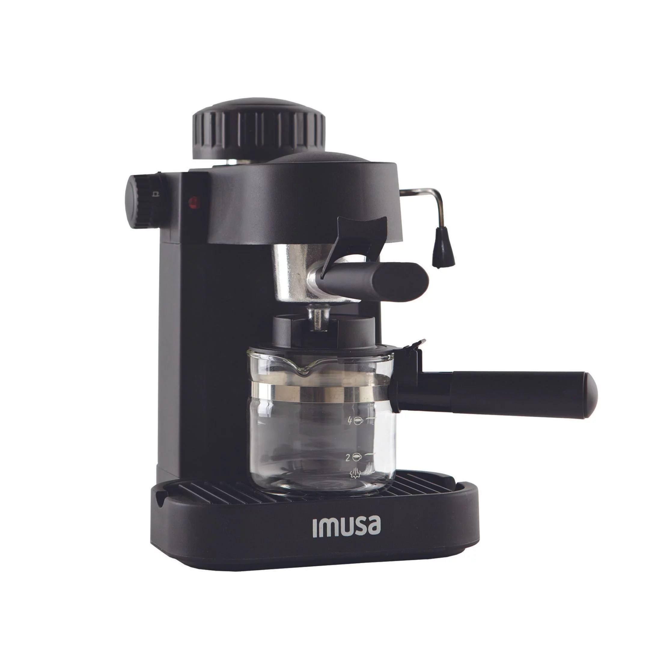 Imusa 4 Cup Capacity  Electric Espresso/Cappuccino Maker 800 Watts - Black, New