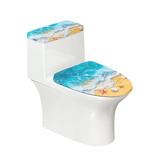 Christmas Bow Bell Toilet Tank Lid Cover and Toilet Seat Lid Cover 2 Pcs Set Toilets Covers with Elastic Cloth Fits Most Toilets Tanks & Lids