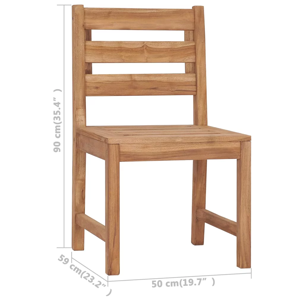 Walmeck Patio Chairs 2 pcs Solid Teak Wood