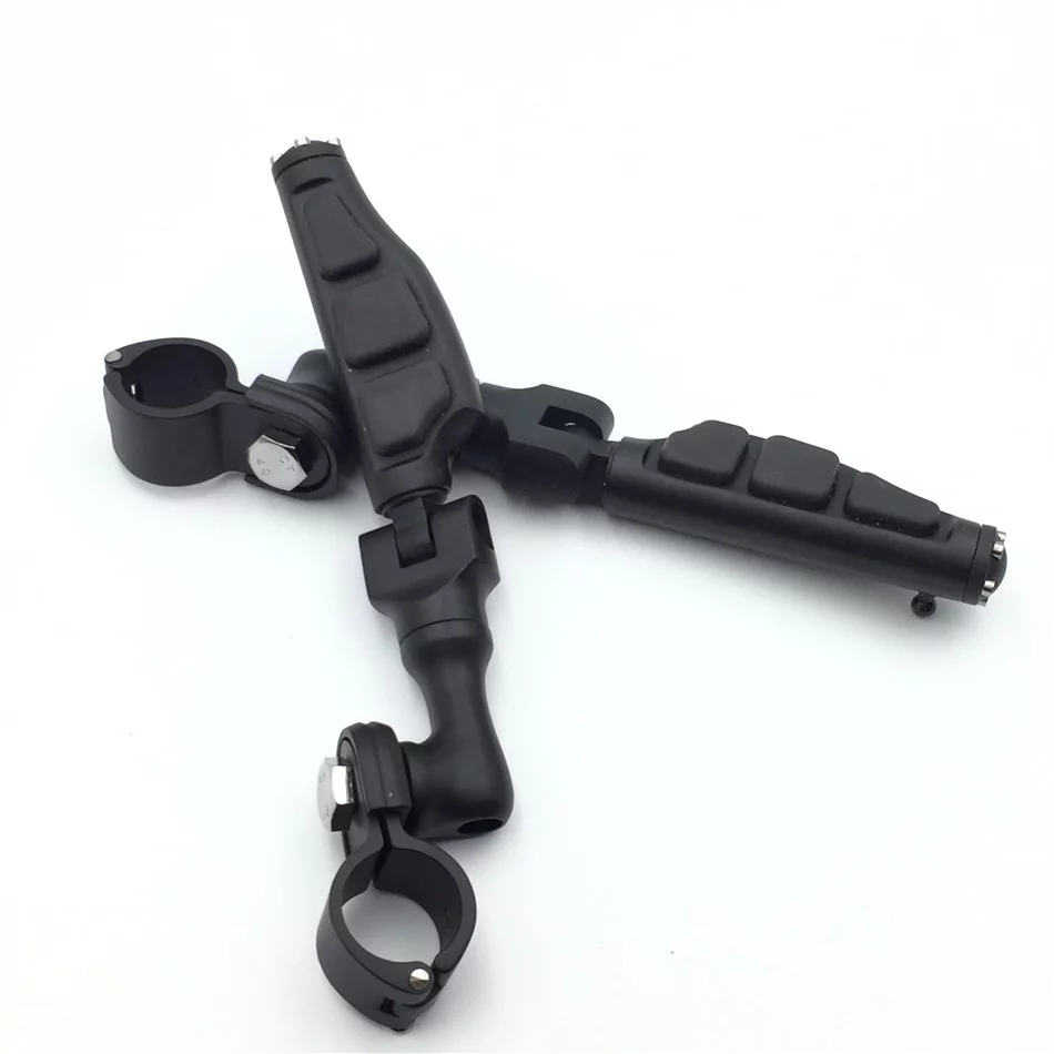 HTT-MOTOR Black Short Angled Peg Mounting Kit with Flat End Foot Peg Footrest For Bike with 1 inch (1